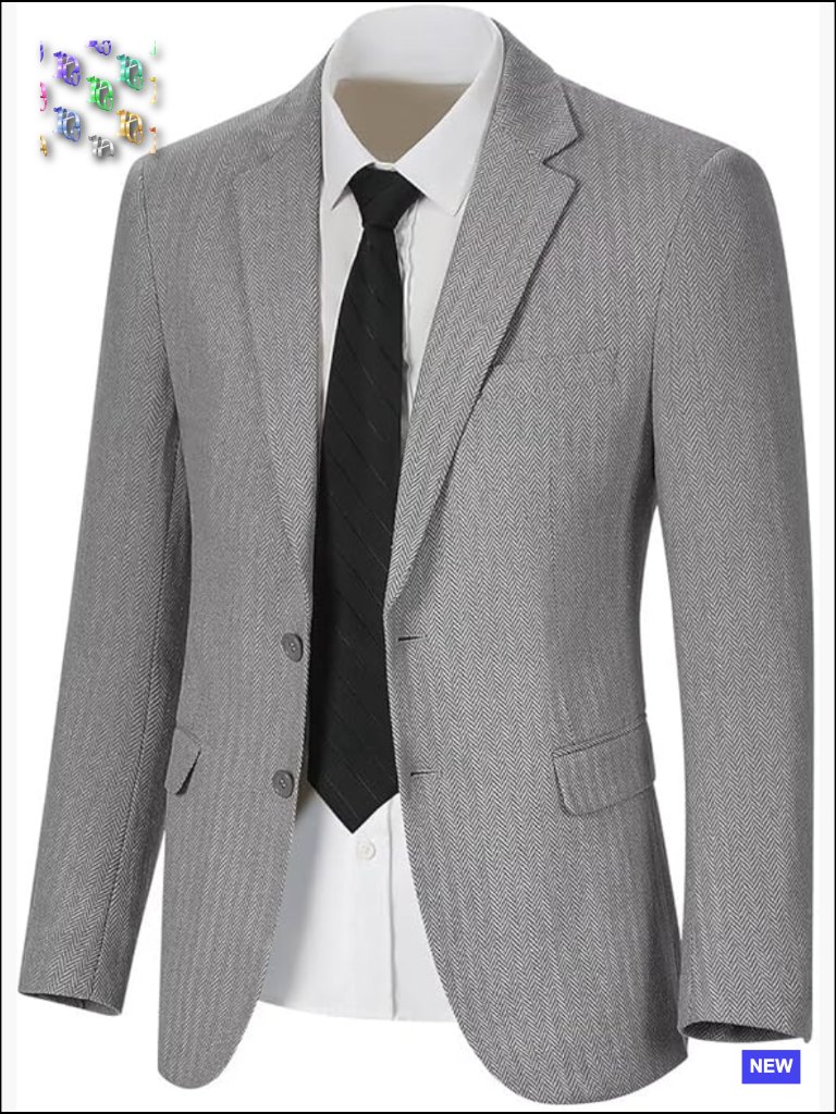 Herringbone Tweed Sport Coat Slim Fit Retro Classic Blazer Business Casual